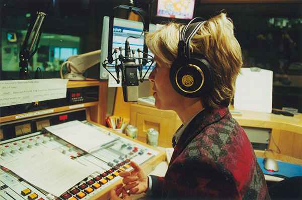 Cathy in the control booth